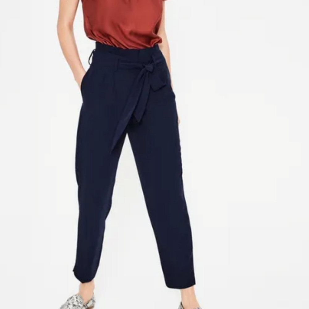 Boden Melina Paperbag Pants in navy
